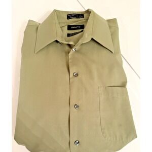 Claiborne Mens Button Up Wrinkle Free Shirt Avocado Green XL 17 34/35 Long Slv